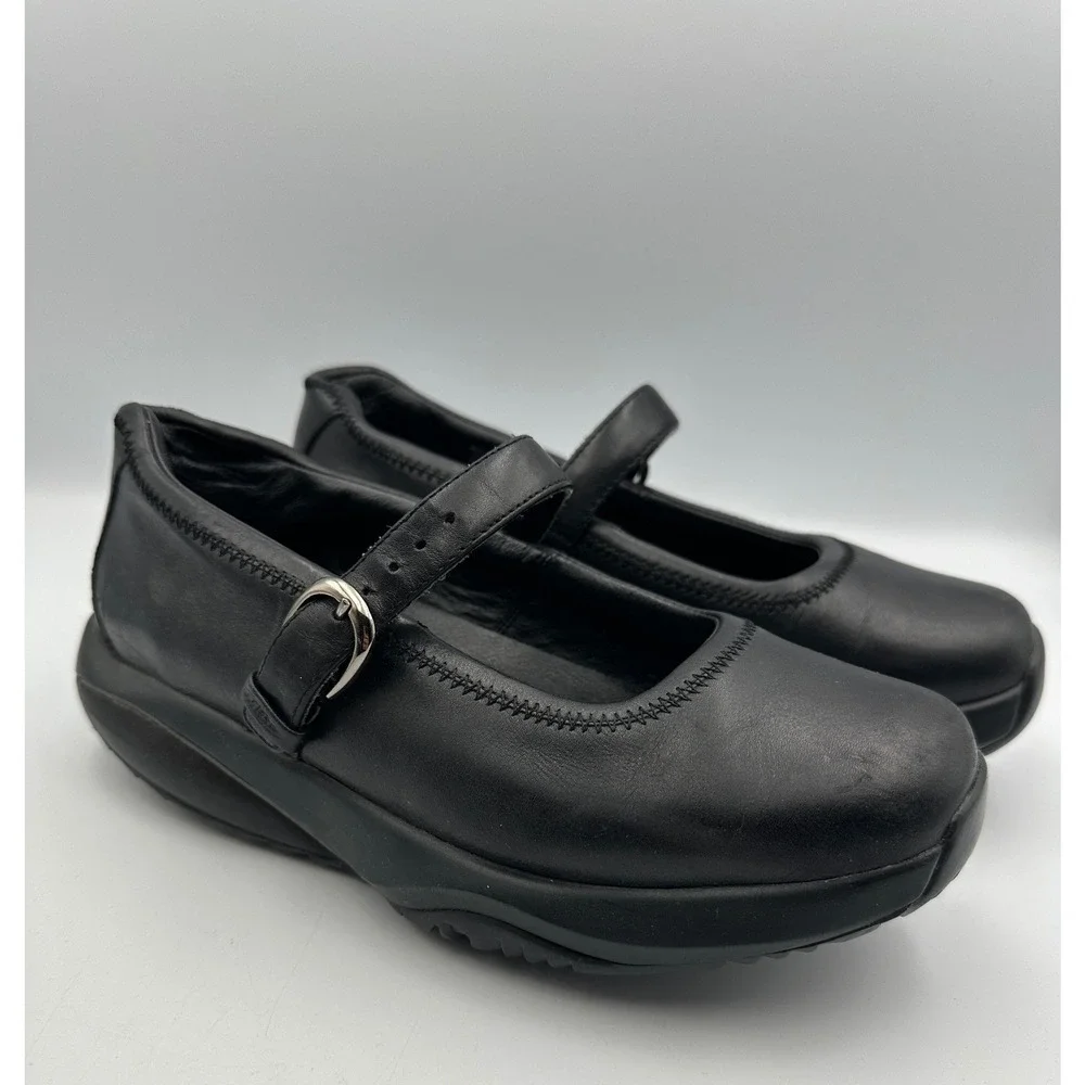 MBT Tunisha Mary Jane Shoes Sz 7 Black Leather Rocker Bottom Toner Walk Platform
